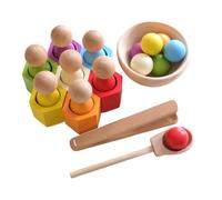 Rainbow Sorting Ball - Wood 27 x 18,5 x 6,5 cm | Kids Preschool Rainbow Matching Game | Educational Color Sorting Motor Skill Activity Toy for Boys Girls for Home Nursery Preschool Kindergarten
