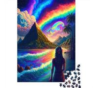 Rainbow Spirit 1000 pezzi Puzzle in legno per adulti Puzzle Regali di Natale Gioco educativo Sfida Giocattolo 1000 pezzi (75x50 cm)
