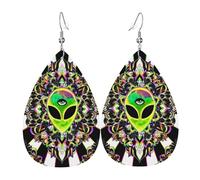 Rainbow Splash Space Alien Third Eye Orecchini In Pelle Stampato Orecchino In Pelle Moda Orecchini Per Donne Feste