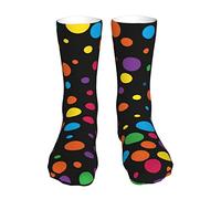 Rainbow Splatter Neon On Dark 03 Calzini eleganti e carini con motivo a an