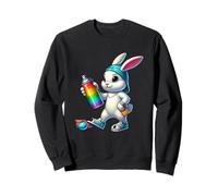 Rainbow Spray Bunny Street Art Easter Vibes Felpa