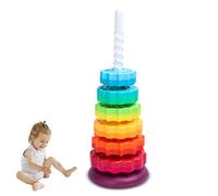Rainbow Stacker Spinner - Torre ad Anello educativa, Allenatore di abilità per Bambini, Funzione di Sviluppo del Motore sensoriale Delicata | Bambine dodici di apprendimento prescolare