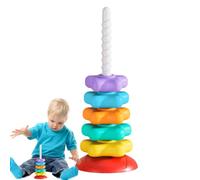 Rainbow Stacker Toy - 15.55x6.14 pollici della torre di spin per bambini, anelli di apprendimento del colore, di stelle divertenti | Giocattolo educativo creativo per bambini piccoli per oltre