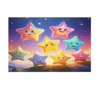 Rainbow Stars 1000 Pezzi Puzzle in Legno- Relax Puzzles Giochi-rompicapo Per Bambini E Adulti Regali （75×50cm）