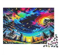 Rainbow Stream And Flying Birds in Magic Forest Jigsaw Puzzle Impossible 1000Pcs Decorazione Per La Casa. Rilassamento E Intelligence Per Adulti E Bambini Da 12 Anni 70x50cm/1000pcs