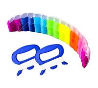 Rainbow Stunt Kite 1.4m Doppia Linea Power Kite Strumenti di volo Arcobaleno Stunt Sport (Line Board Colore Casuale) aquiloni per adulti bambini Paracadute