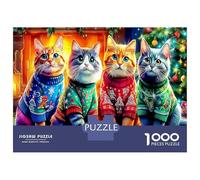 Rainbow Sweater Cats Puzzle 1000 Pezzi - Cartone Riciclato & Puzzle Intrattenimento Playful Vibrant - Per Tutta La Famiglia 52x38cm/1000pcs Idea Regalo