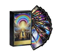Rainbow Tarocchi Cards, Intuitive Beginners Classic Deck, Empowering Ancient Symbolism with Full English Guidebook, Exquisite Design Event Favors Board Game for Divination