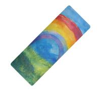 Rainbow The Rain stampato tappetino da yoga all'aperto per gli uomini, gomma naturale antiscivolo, con nastro di stoccaggio tappetino da yoga para ejercicio 180,3 x 66 cm