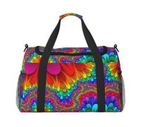 Rainbow Tie Dye-Red Hand Travel Bag - Grande borsa per la spesa riutilizzabile, ideale per campeggio, sport, palestra e attività all'aperto, Nero , Taglia unica