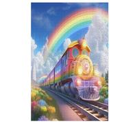 Rainbow Train 1000 Pezzi Puzzle in Legno- Giochi Relax-rompicapo Puzzles Per Bambini E Adulti Regali 78×53cm