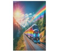 Rainbow Train Puzzle Adulto Bambini 1000 Pezzi - Giochi Bambini Per 12 Anni - Giochi In Educativi Puzzles in Legno Regalo Bambina E Bambino - 78×53cm
