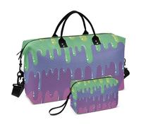 Rainbow Trendy Paint Personal Item Borsa da viaggio Carry On Tote Bag Borsa da palestra con tracolla regolabile per escursionismo Set da 2 pezzi, Vernice alla moda arcobaleno, 1 size