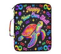 Rainbow Turtle Be Happy, cartelline espandibili con 7 tasche, formato A4, con chiusura a cerniera, per organizer per documenti da ufficio