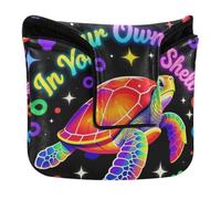 Rainbow Turtle Be Happy Golf Putter Covers Mallet Chiusura Magnetica Putter Copritesta per la maggior parte delle marche in pelle PU impermeabile