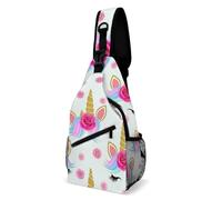 Rainbow Uni-Corn Unisex Borsa A Tracolla Regolabile Borsas A Spalla Piccolo Zaino Monospalla Per Lavoro Sportivo Escursionismo