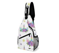 Rainbow Uni-Corn Unisex Borsello Tracolla Leggera Sling Bag Piccolo Borsa A Tracolla Per Escursionismo Campeggio Trekking