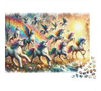 Rainbow Unicorn Cats Fantasy Art Jigsaw Puzzle Impossibili 1000 Pezzi Decorazione Per La Casa. Giochi Rilassamento E Intelligence Per Adulti E Ragazzi Da 14 Anni 70x50cm/1000pcs