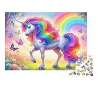 Rainbow Unicorn Fantasy 1000 PC Unicorno Arcobaleno Jigsaw Adulti Gioco Educativo Decompressione Decorazione Murale Miglior Regalo Amanti Puzzle Ottima Idea 52x38cm