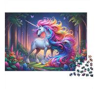 Rainbow Unicorn Fantasy Forest-1 Jigsaw Puzzle Impossible 1000Pcs Decorazione Per La Casa. Giochi Rilassamento E Intelligence Per Adulti E Ragazzi Da 14 Anni 70x50cm/1000pcs