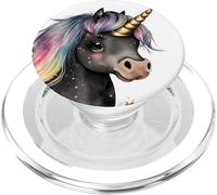 Rainbow Unicorn Head Graphic For Girls Women Dark Unicorn PopSockets PopGrip per MagSafe