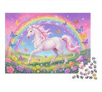 Rainbow Unicorn Jigsaw Puzzles 1000 Pieces Recycled Material Magical Meadow Adulto Jigsaws Developing Boy & Girl‘s Intelligence Parent Child Game Activity 38x26cm/1000pcs