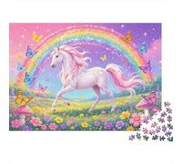 Rainbow Unicorn Puzzle 1000 Pezzi Riciclato Material Fairy Tale Puzzles for Ragazzo & Ragazza Dai 6 Anni in Su Divertente And Stimolante Family Gioco Attività 52x38cm/1000pcs