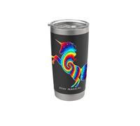 Rainbow Unicorn Stay Magical Tie Dye Spirale Bicchiere termico in acciaio inox doppia parete