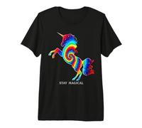 Rainbow Unicorn Stay Magical Tie Dye Spirale Maglietta Premium