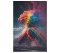 Rainbow Volcano Puzzle Adulto Bambini 1000 Pezzi - Giochi Bambini Per 12 Anni - Giochi In Educativi Puzzles in Legno Regalo Bambina E Bambino - 78×53cm