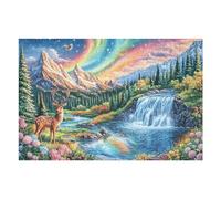 Rainbow Waterfall Forest Wild Nature Rural Countryside Beautiful Puzzle 1000 Pezzi Relax Per Adulti Dopo Il Lavoro Rompicapo Pressione Ridotta Paesaggi Classici Sfida Difficile E Rilassante 1000 PCS