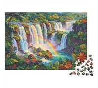 Rainbow Waterfall Puzzles 1000 pezzi Materiale riciclato Tropical Paradise Puzzles for Anziani Relieve Senile Dementia Divertente Gioco familiare Activity Home 52x38cm/1000pcs