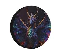 Rainbow Wings Majestic Dragon Rv - Copertura per pneumatici di ricambio regolabile per caravan, 14-17 pollici, per rimorchi, SUV, camion e molti veicoli, accessori