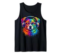 Rainbow Wolf Realistic Watercolor Cute Wolf Paint Colorful Canotta