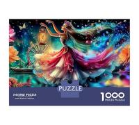 Rainbow Woman Jigsaw Puzzles for Adult The Impossible Challenge 1000 Piece Psychedelic Abstract Cosmic Swirls Difficult Hard Jigsaw Puzzles for Man And Woman with Letters on Back 38x26cm/1000pcs