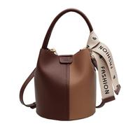 RainbowJise Borsa a secchiello in pelle PU grigia per donna borsa a tracolla da viaggio con tracolla regolabile