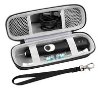 RainbowJise Custodia da viaggio per spazzolino elettrico, custodia rigida in EVA con tasca in rete per accessori, colore nero