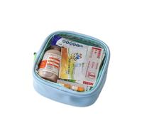 RainbowJise Piccolo kit di pronto soccorso, portatile, vuoto, in PVC, trasparente, per medicine, borsa medica di emergenza, per casa, auto, viaggi, campeggio e attività all'aperto, Blu, casual