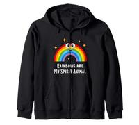 Rainbows Are My Spirit, Animale, Simpatico Design Arcobaleno Felpa con Cappuccio