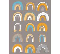 Rainbows - Notebook, Journal, Planner with 373 Lined Pages. Versatile design for work, school, daily planning, note-taking, travel writing, and creative journaling: Color - Teal, Orange, and Gray