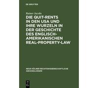 Rainer Jacobs Die Quit-Rents in den USA und ihre Wurzeln in d (Copertina rigida)