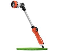 rainfactory lancia irrigazione 40 cm - pistola irrigazione giardino con 7 getti - doccetta 180° con leva a pollice, impugnatura ergonomica antiscivolo - disponibile in verde e arancione
