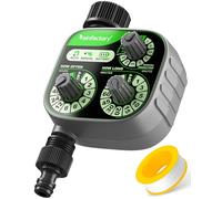 rainfactory Timer Irrigazione con 3 Manopole - Programmatore Irrigazione per Uso Automatico o Manuale con Ritardo Pioggia - Risparmio Acqua per Giardino, Prato e Balcone