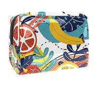Rainforest Tucano rosa floreale tropicale foglie cosmetici borsa per cosmetici borsa portaoggetti articoli da toeletta organizer astuccio borsetta, Multicolore 06, 18.5x7.5x13cm/7.3x3x5.1in, Beauty
