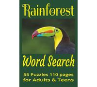 Rainforest Word Search Puzzle Book: Easy to read print, 6 x 9 inches ( 15.24 x 22.86cm) ,55 puzzles, solution pages