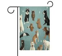Raining Cats & Dogs Bandiera da giardino Casa Prato Cartello di Benvenuto Banner Doppio Lato Piccole Bandiere Personalizzate per Piscina Cortile Decorazione da Parete Casa Esterna 32 x 47 cm