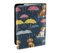 Raining Cats & Dogs - Custodia per passaporto con stampa di cani e gatti, per carte e documenti, Nero , Taglia unica