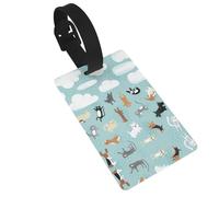 Raining Cats & Dogs - Etichetta per bagagli con stampa di gatti e cani, carina, impermeabile e riutilizzabile, per borsa da viaggio
