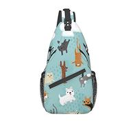 Raining Cats & Dogs Orange Red Phoenix Man Woman Sling Backpack Borsa multiuso da viaggio Daypack Borsa a tracolla antifurto