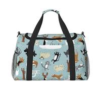 Raining Cats & Dogs Print Grande Capacità Mano Carry Bag per le donne Pieghevole Carry On Tote per Viaggio in aereo